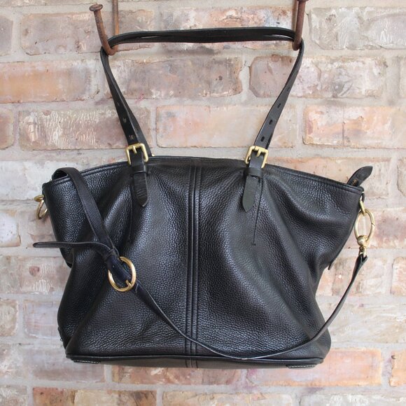 Cole Haan Pebbled Leather Large Bag Black w/Brushed Gold Hardware Lots of ROOM! - Picture 16 of 16